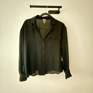 Worthington Petite Sheer Blouse Size M